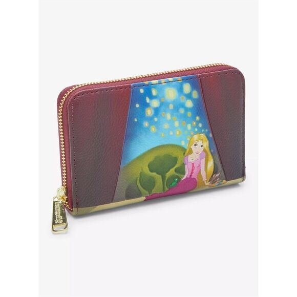 Loungefly Disney Tangled Rapunzel Tower Illustrated Lantern Zip Wallet - Picture 3 of 5